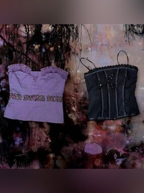 Bustier fairy bundle - Women's Lilac Bustier Top and black corset